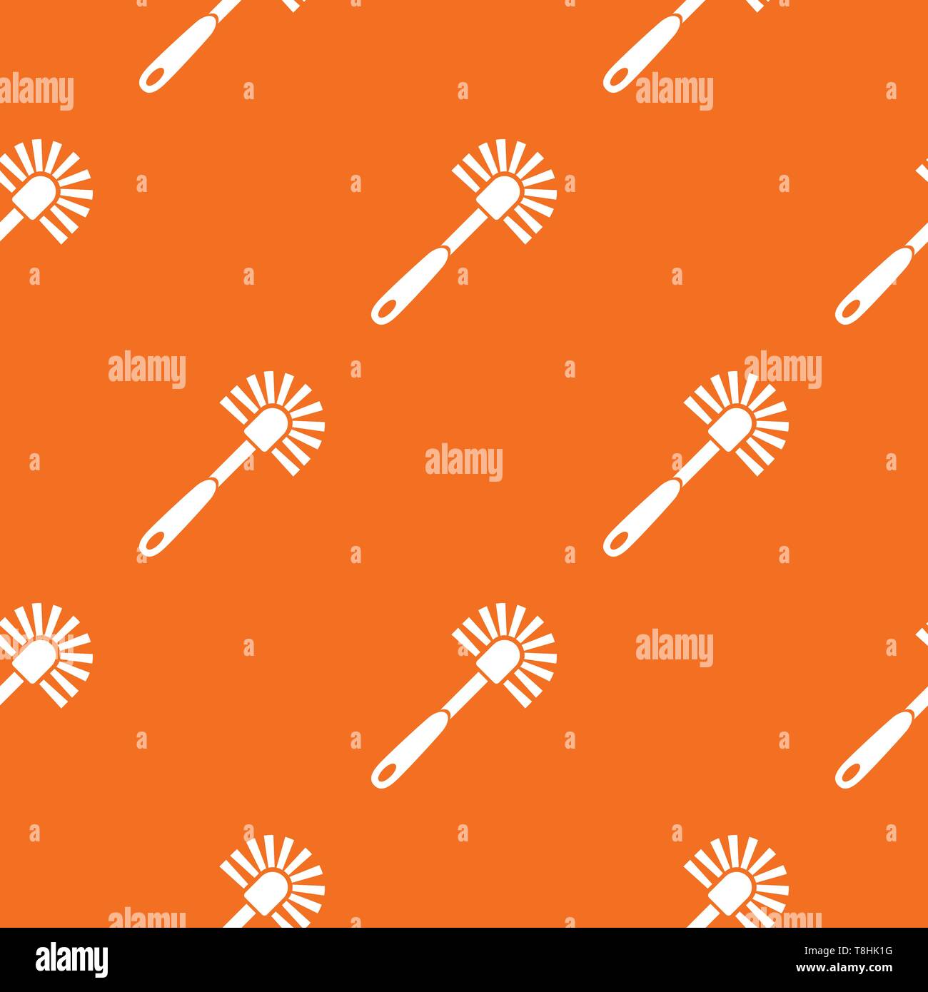 Toilet brush pattern vector orange Stock Vector