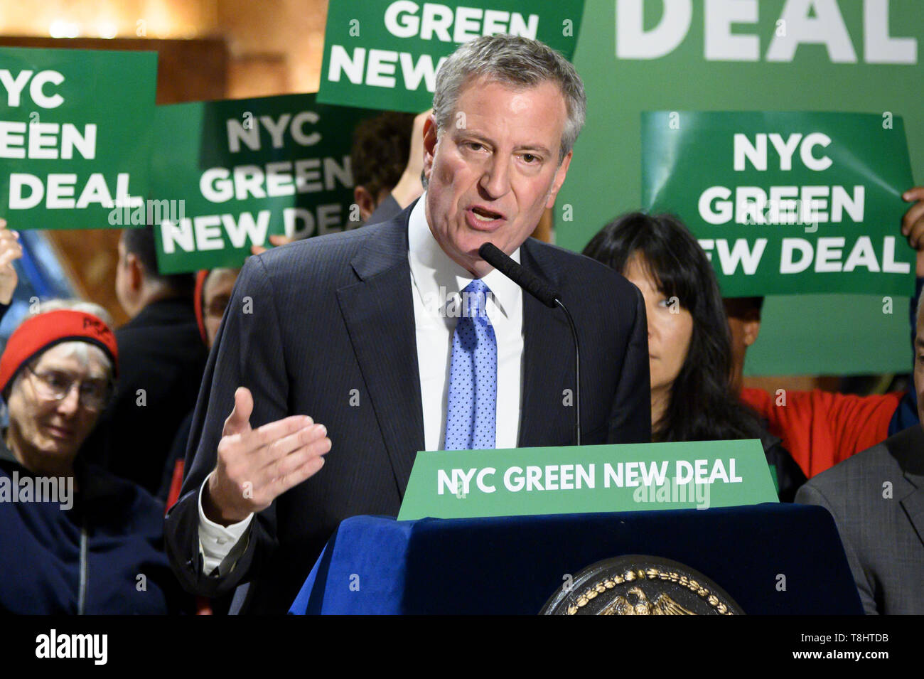New York, NY, USA. 13th May, 2019. Green New Deal rally with New York ...