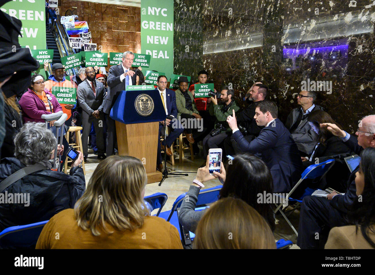 New York, NY, USA. 13th May, 2019. Green New Deal rally with New York ...