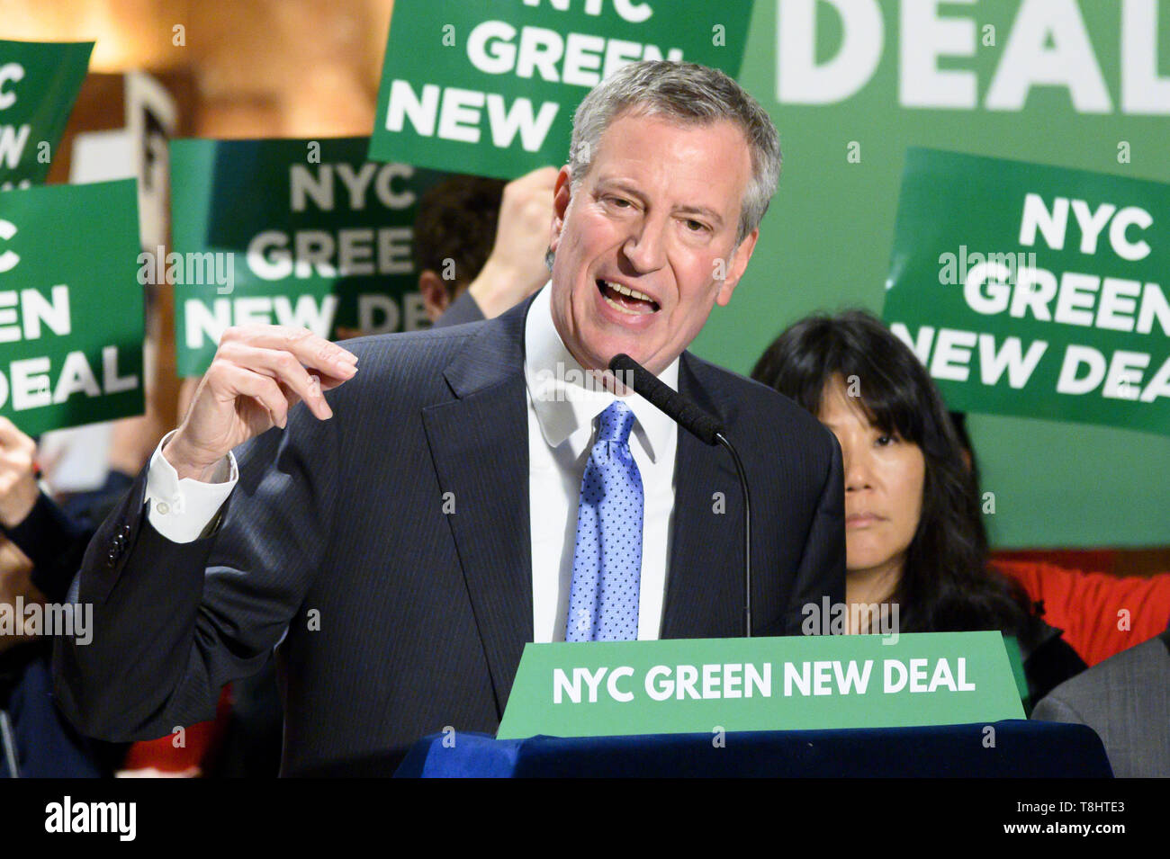 New York, NY, USA. 13th May, 2019. Green New Deal rally with New York ...