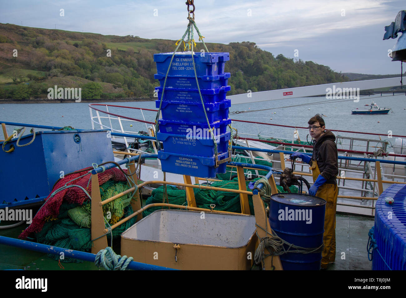 Union Hall, Ireland, 14th May 2019, Dawn and the crew of the trawler ...