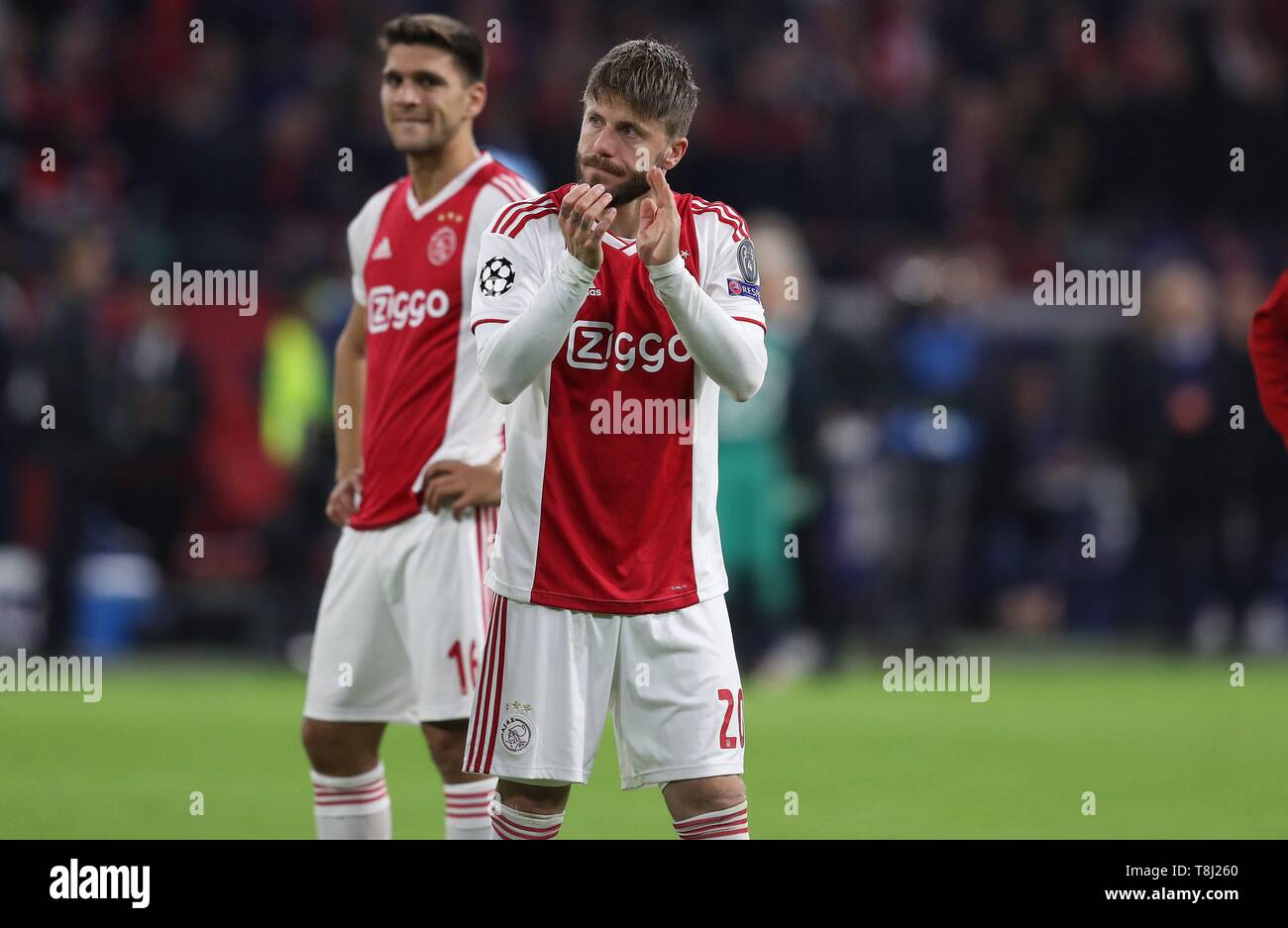 Amsterdam, Niederlande. 09th May, 2019. firo: 08.05.2019 Football, 2018/2019, CL, CHL, Champions League, Semifinals Ruckspiel Ajax Amsterdam Tottenham Hotspur 2: 3 gesture, Lasse Schone | usage worldwide Credit: dpa/Alamy Live News Stock Photo