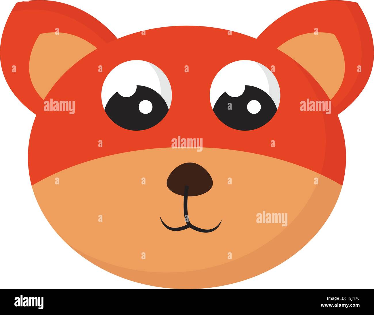 A cute small fox in orange colour with big eyes , vector, color drawing or  illustration Stock Vector Image & Art - Alamy