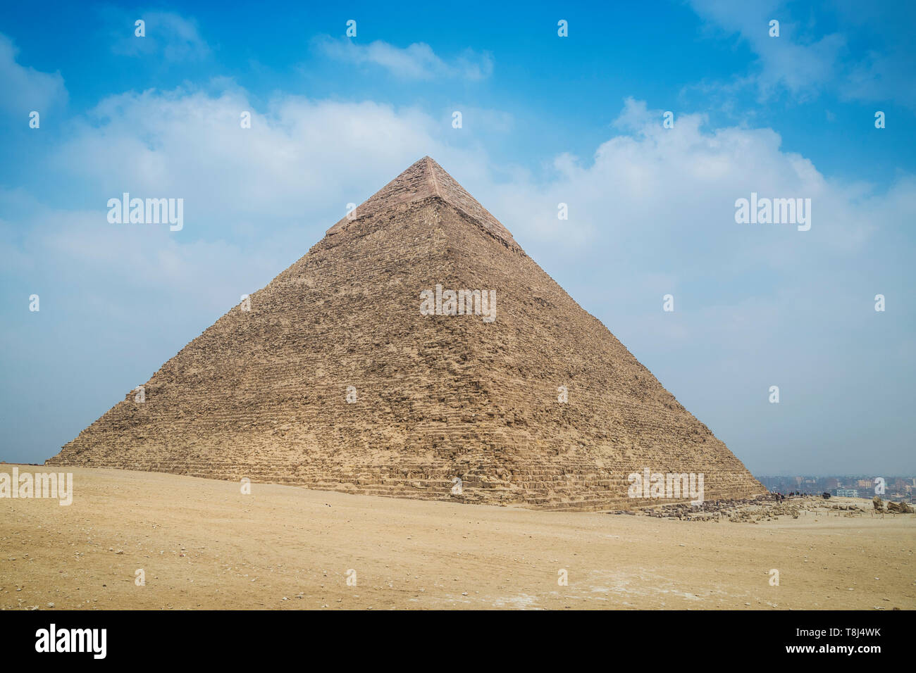 Chephren pyramid, Giza Pyramid complex near Cairo, Egypt Stock Photo