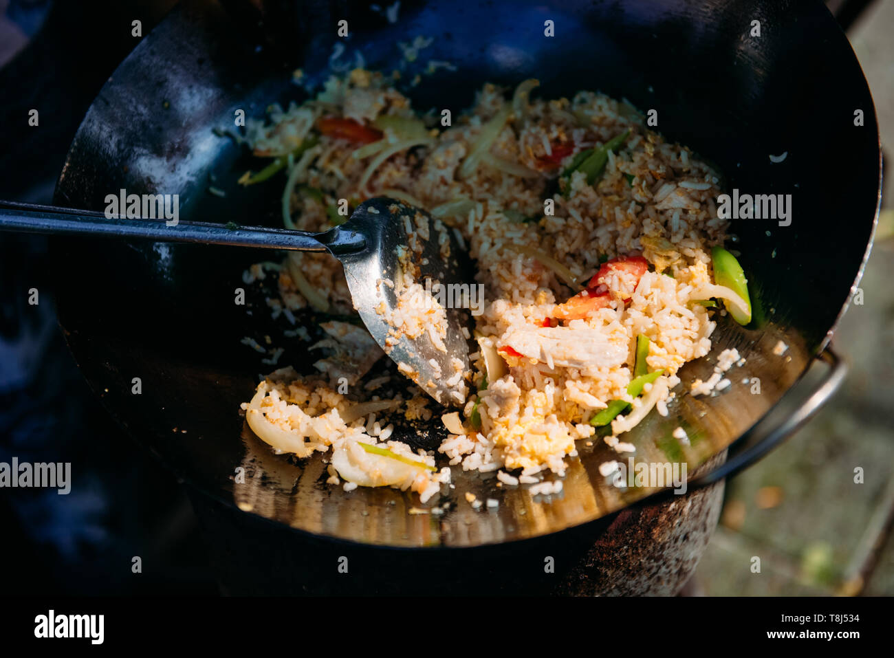 Stir fried rice street food, Bangkok, Thailand Stock Photo Alamy