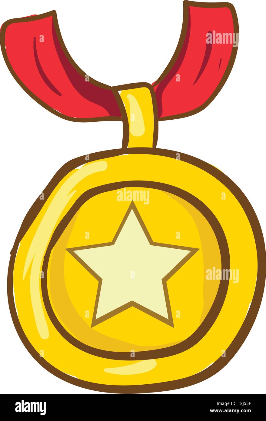 A Cute Gold Medal With A Big Star In The Middle Shinning Brightly