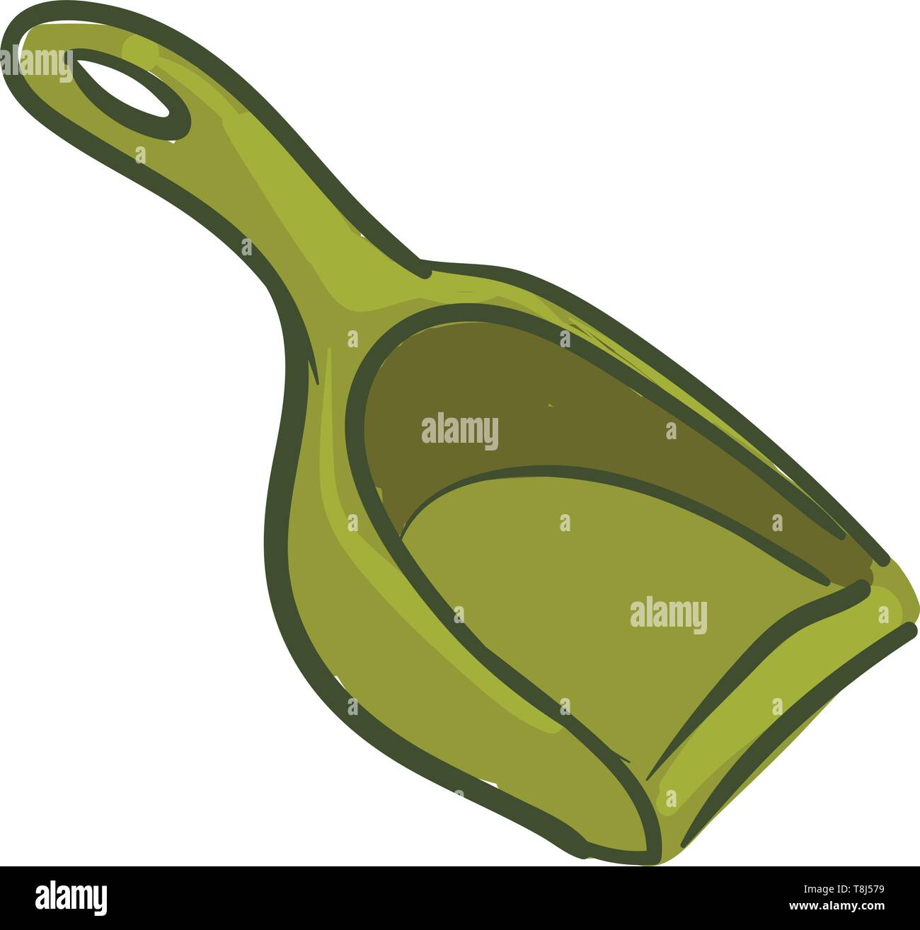 A dustpan in green colour with good quality , vector, color drawing or
