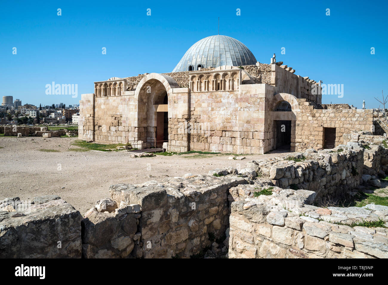 Umayyad Palace on the Citadel Hill, Amman, Jordan Stock Photo