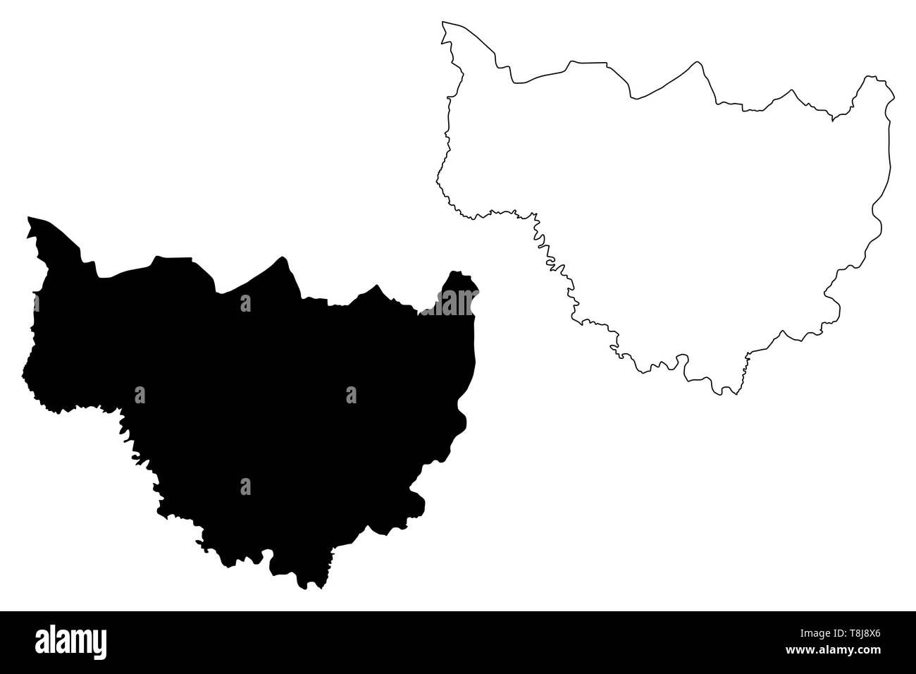 Cascades Region (Regions of Burkina Faso, Burkina Faso) map vector illustration, scribble sketch Cascades map Stock Vector