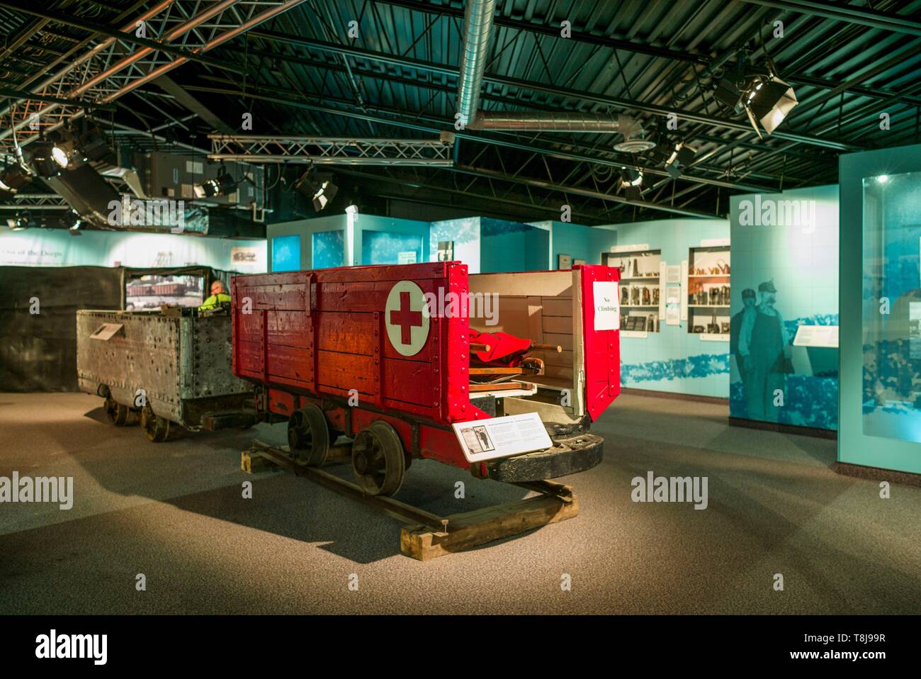 Canada, Nova Scotia, Glace Bay, Cape Breton Miners Museum, coal mining history museum, mine ambulance Stock Photo