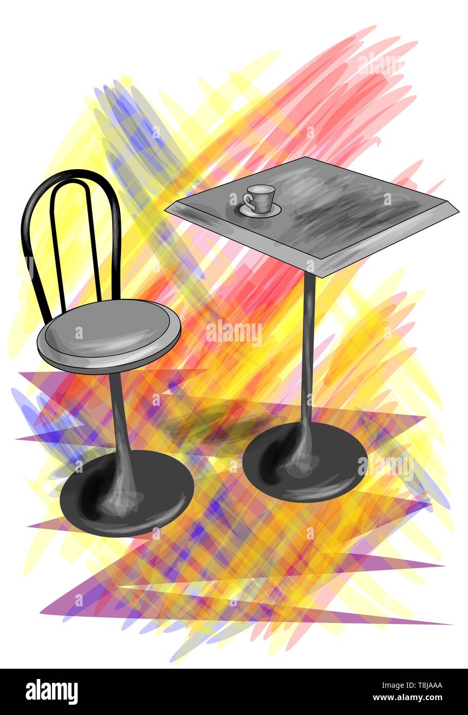 cafe table with coffee on white background Stock Vector Image & Art - Alamy