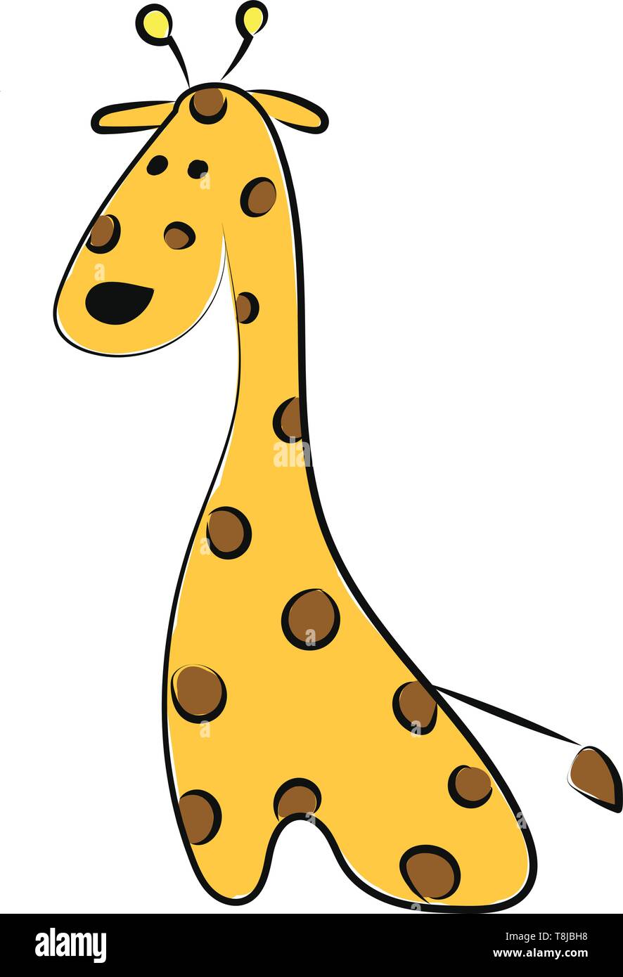 A colour drawing of a giraffe cartoon., vector, color drawing or  illustration Stock Vector Image & Art - Alamy
