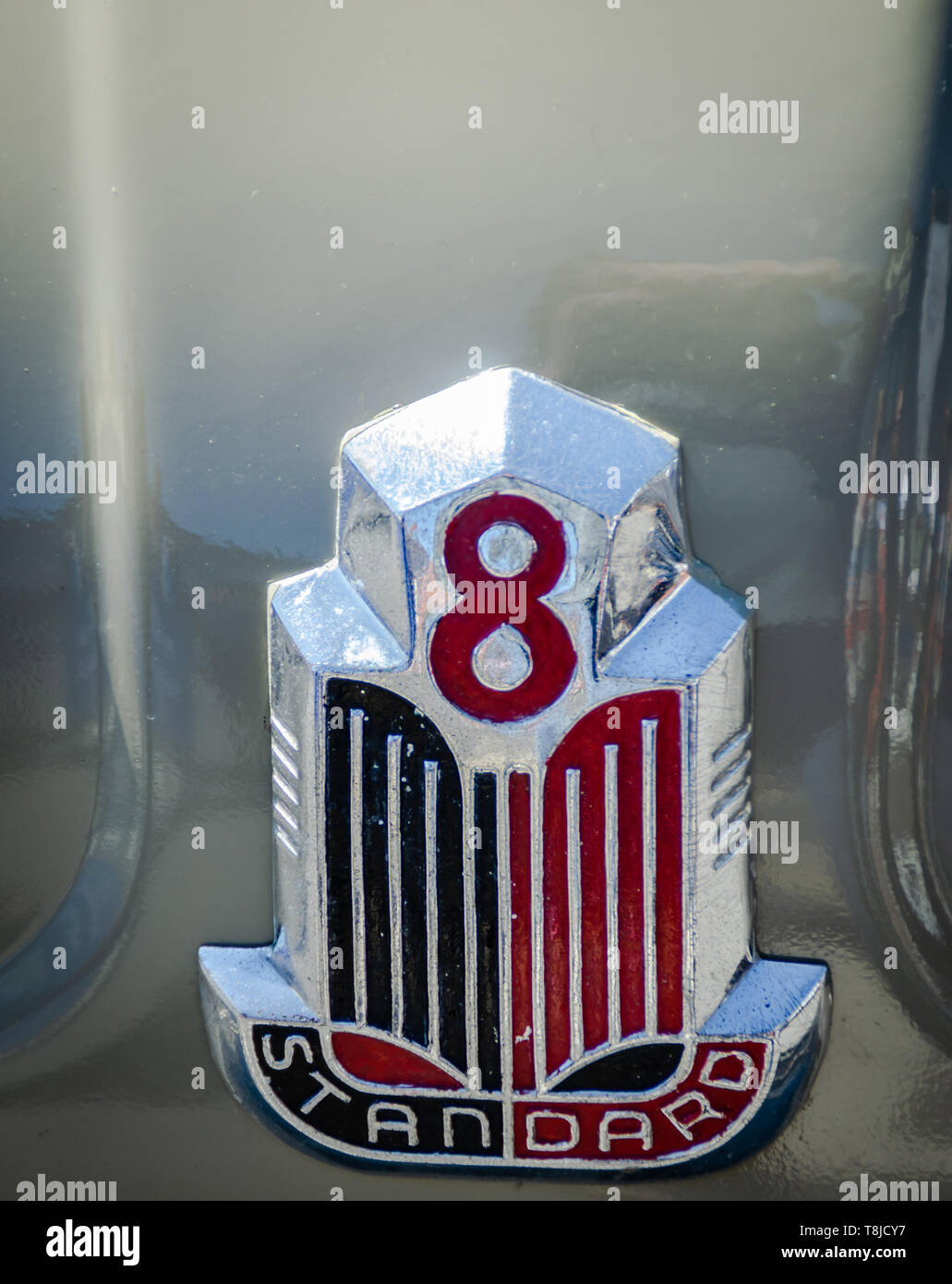 Standard 8 Car badge Stock Photo