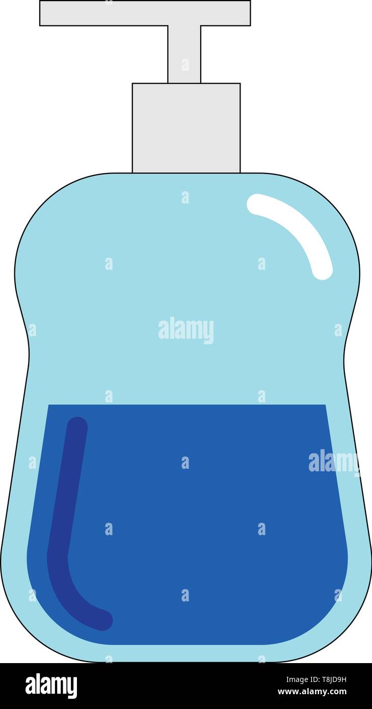 colourful drawing of liquid soap bottle, vector, color drawing or