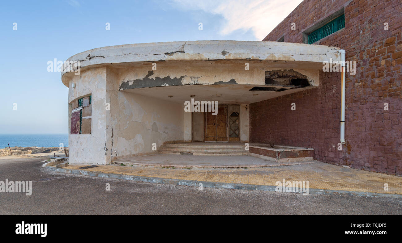 Abandoned old house by the Mediterranean Sea, Montaza park, Alexandria, known as the villa of Mr Hussein El Shafei late vice president of Egypt with g Stock Photo