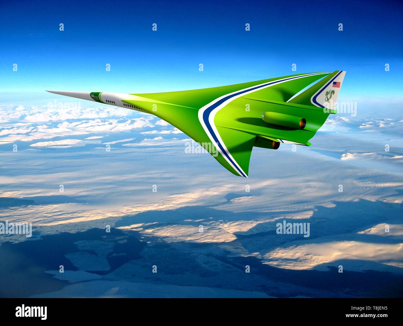 Lockheed Martin supersonic concept aircraft in flight, 2000. Image