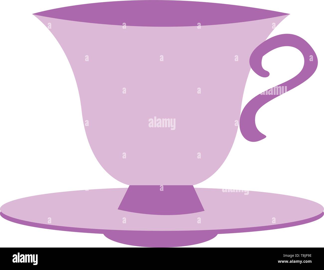 A light purple cup on a saucer, vector, color drawing or illustration Stock Vector Image & Art