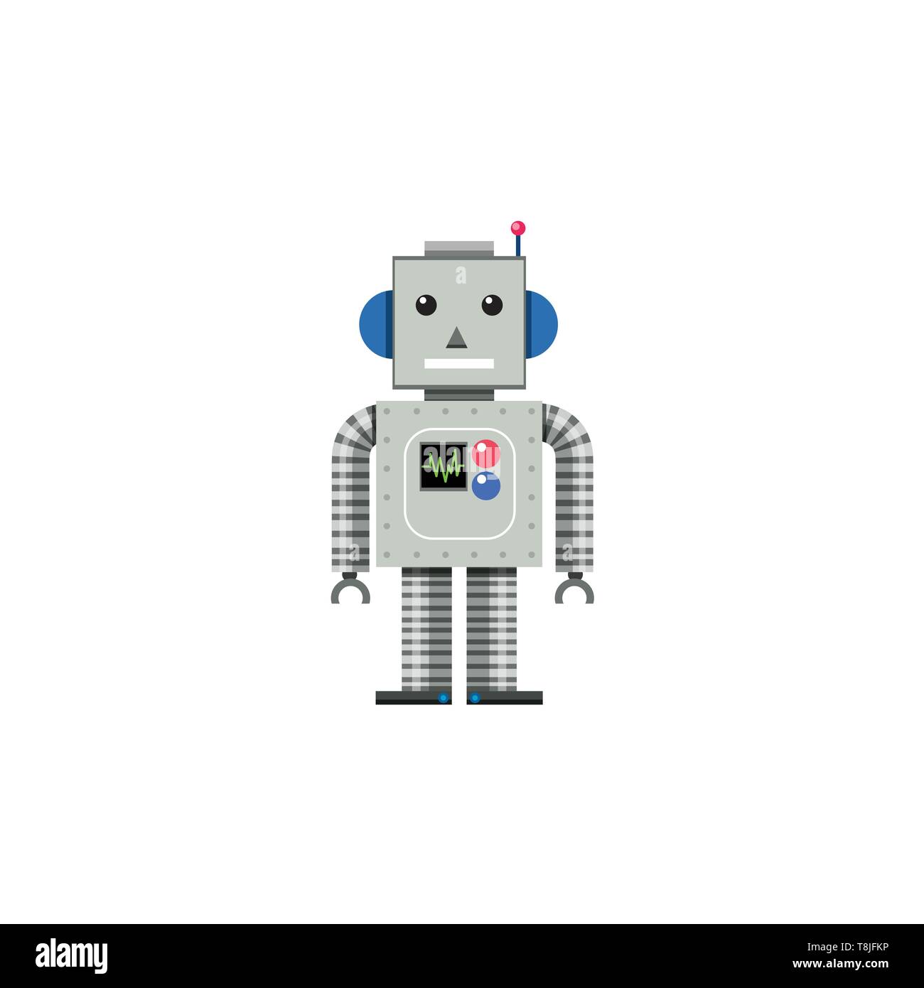 A robot with square face, vector, color drawing or illustration Stock  Vector Image & Art - Alamy