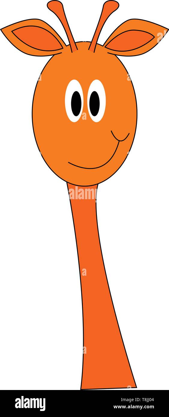 A picture of a happy orange giraffe, vector, color drawing or ...