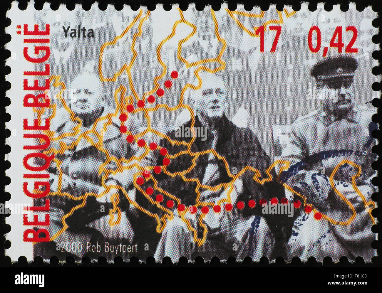 Remembrance Of Yalta Conference On Postage Stamp Stock Photo Alamy