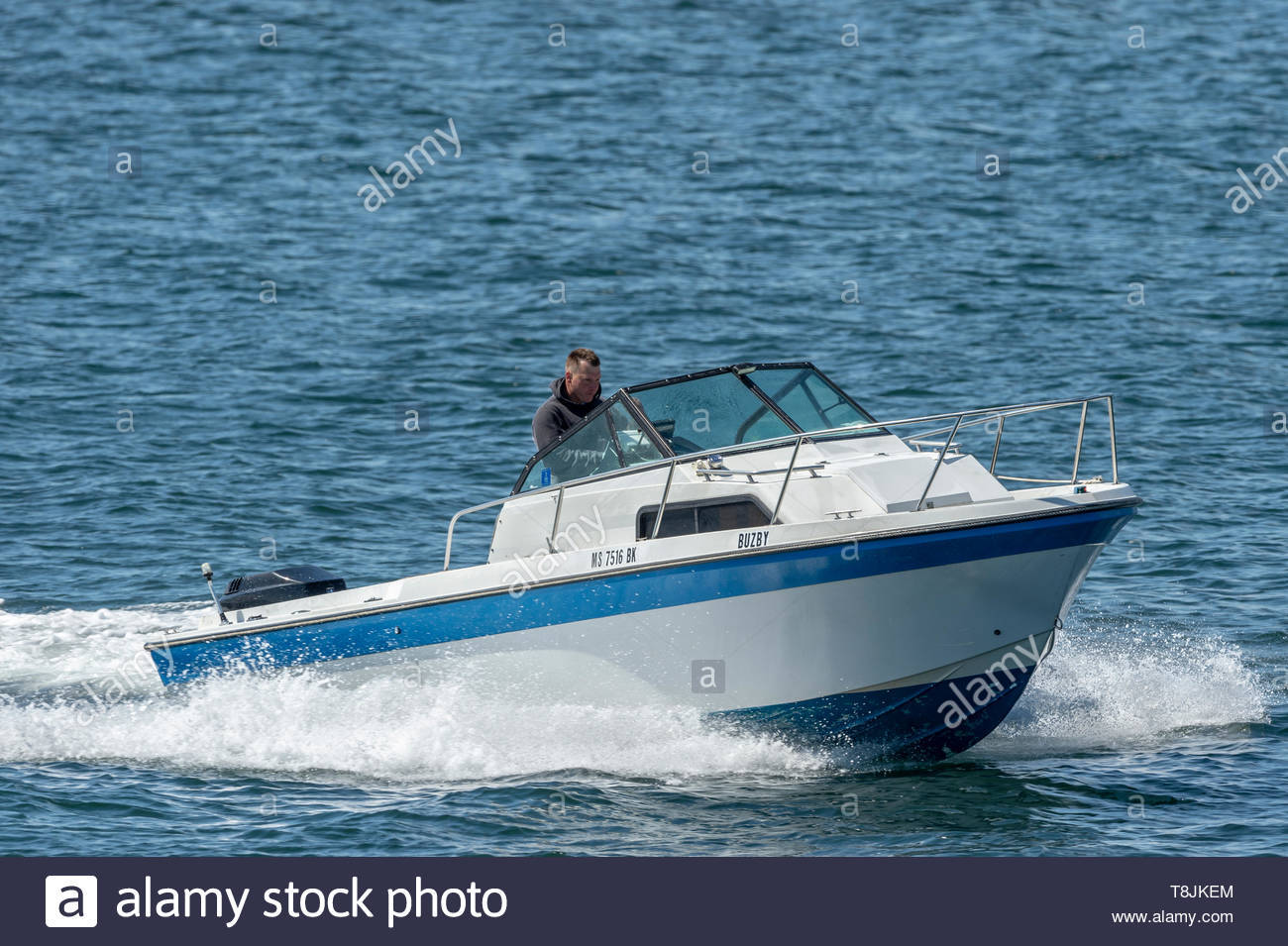 New Bedford Massachusetts Usa May 8 2019 Man In Small Cabin