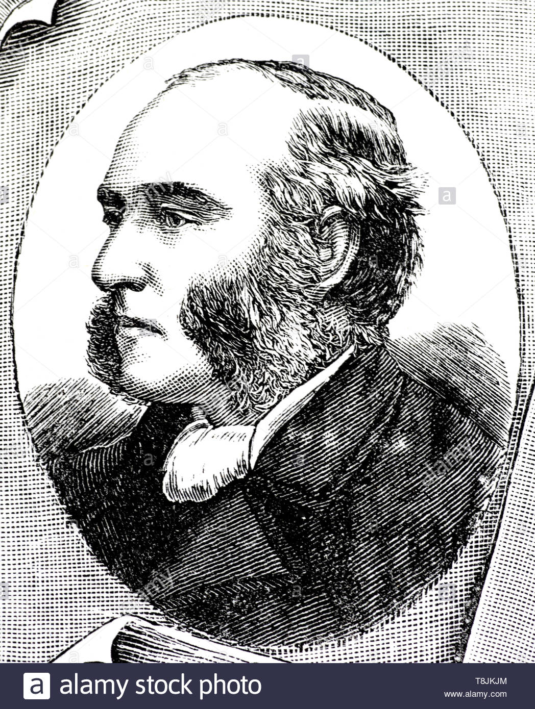Thomas William Jex-Blake portrait, Headmaster of  Rugby School  1874 - 1887, illustration from 1884 Stock Photo