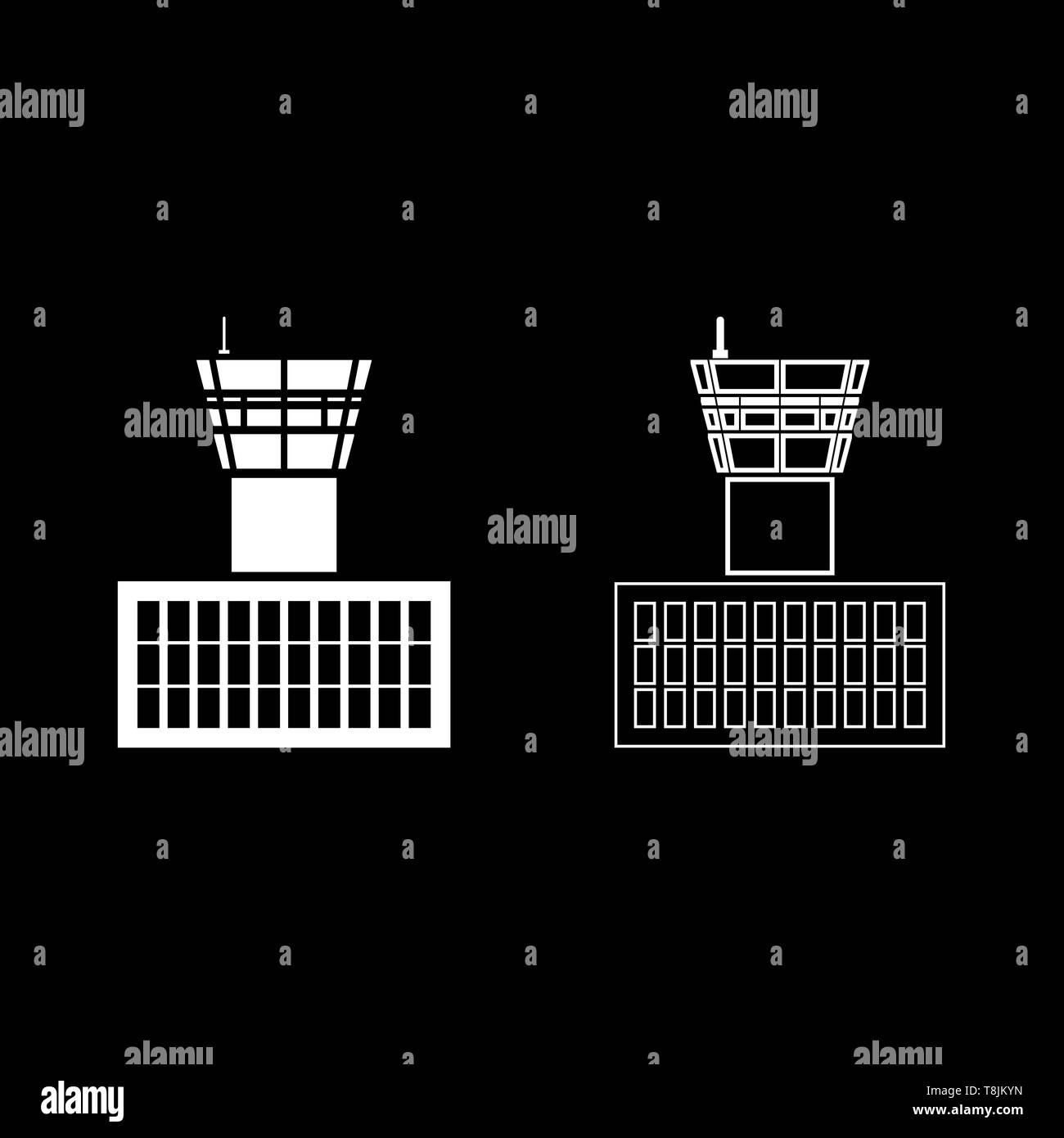 Airport tower icon Black and White Stock Photos & Images - Alamy