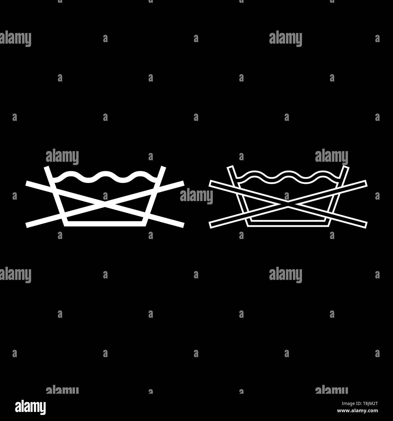 Prohibited wash Clothes care symbols Washing concept Laundry sign icon ...