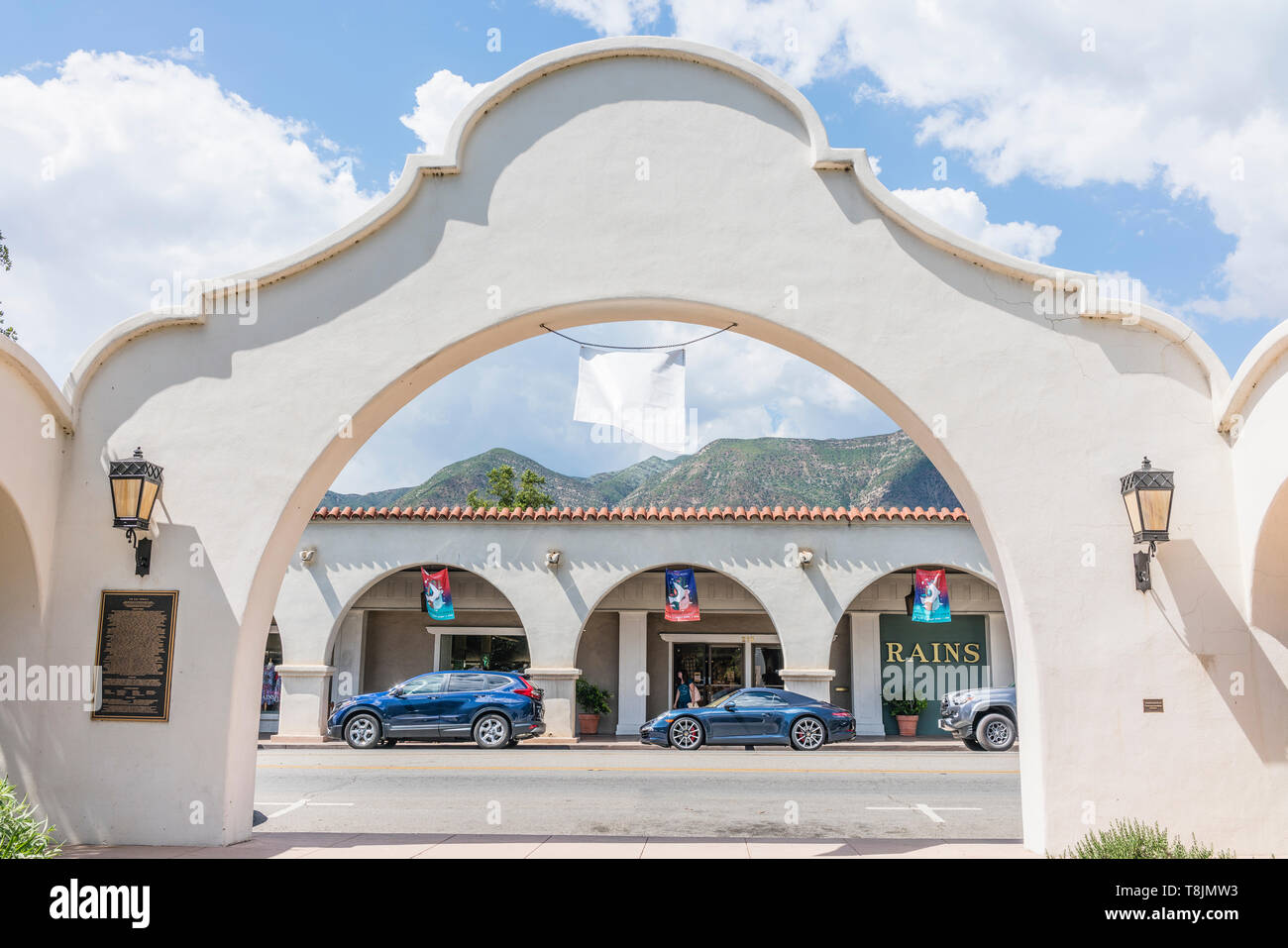 The Mission Style architecture of the entrance to Libbey Park, Ojai
