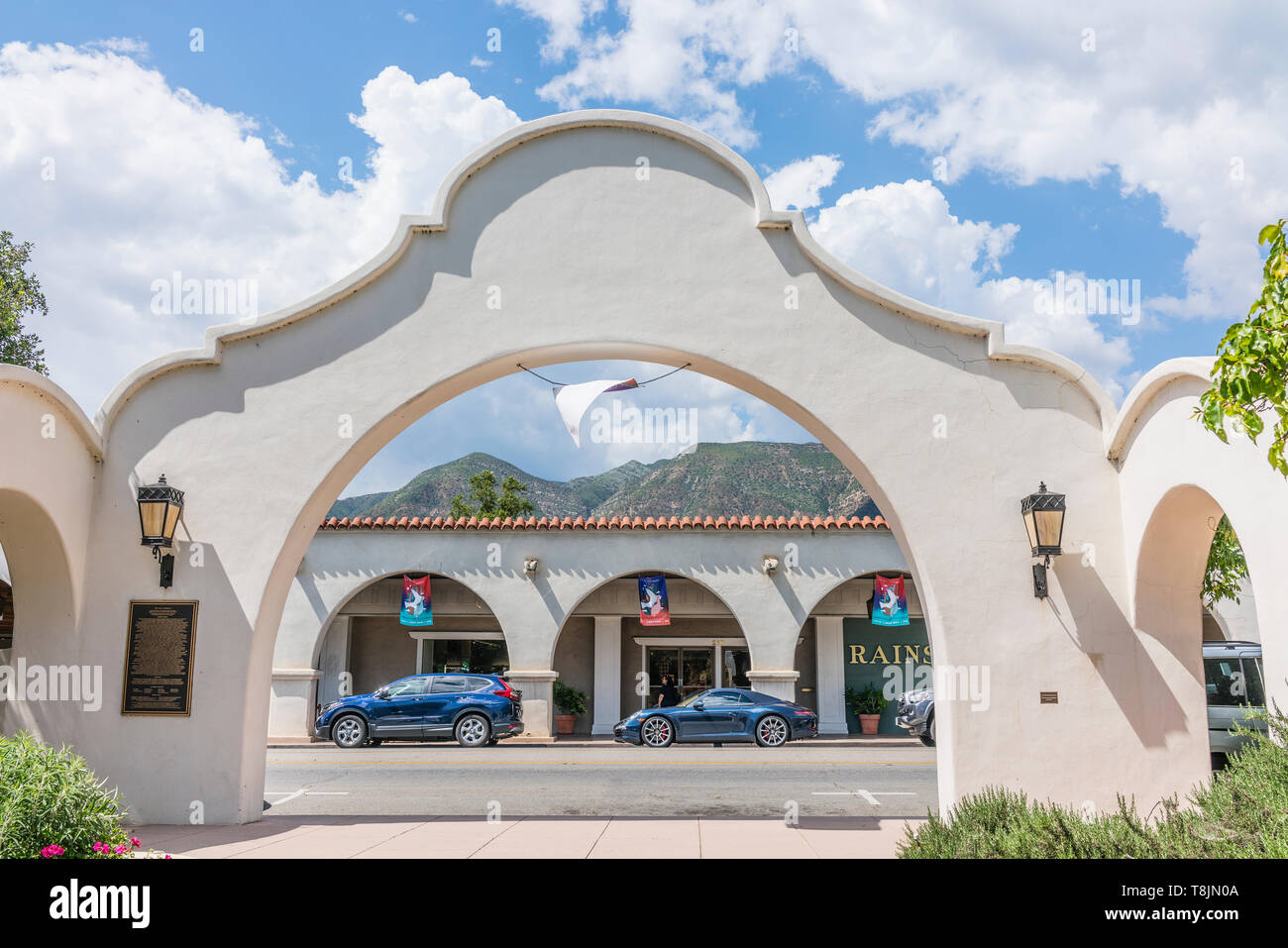 The Mission Style architecture of the entrance to Libbey Park, Ojai