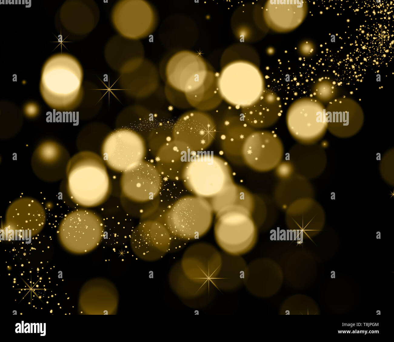 Christmas background of bokeh lights, stars and sparkle lights Stock ...