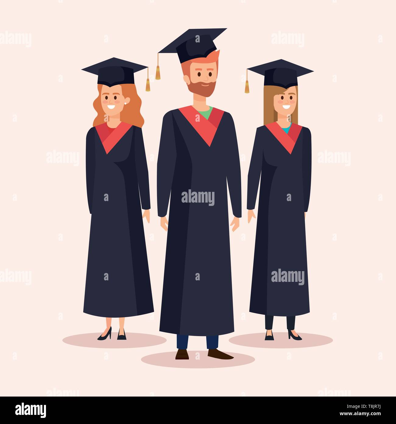 Graduating With Ropes Boys robe Stock Vector Images - Alamy