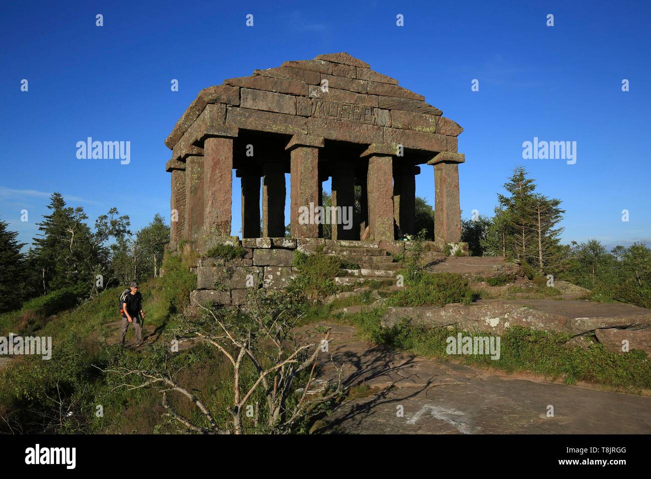 France, Bas Rhin, The temple of Donon is at 1,009 meters above sea level, It was erected at the top in 1869, It is the work of the architect Louis Michel Boltz Stock Photo