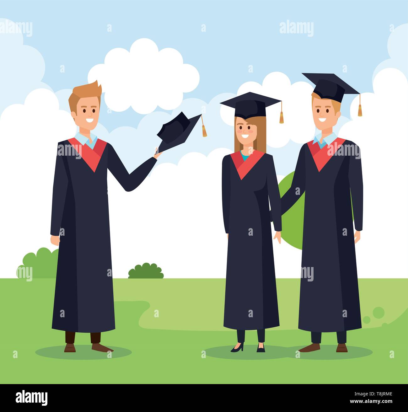 Graduating With Ropes Women faculty Stock Vector Images - Alamy