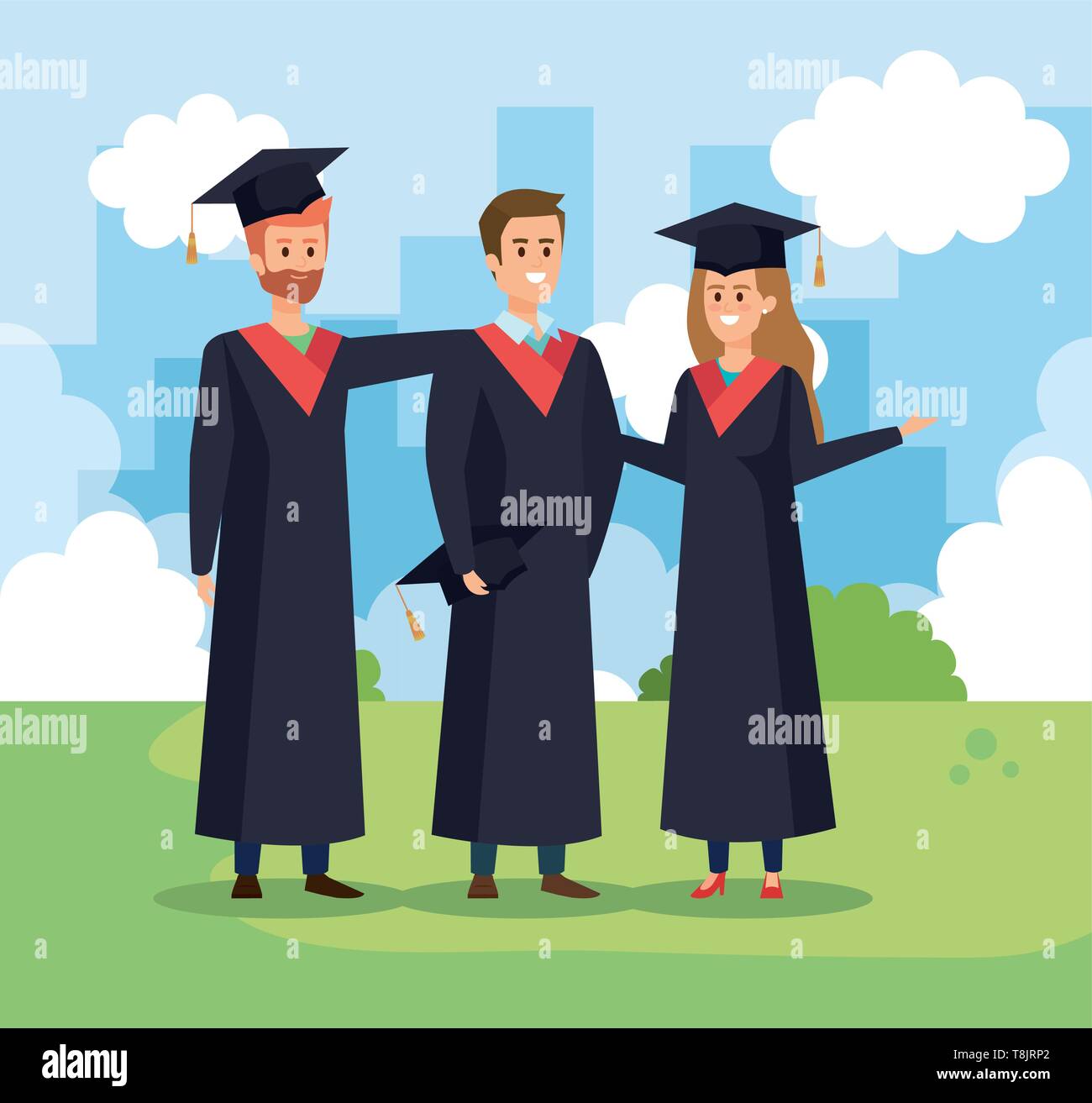 Graduation friends group Stock Vector Images - Alamy