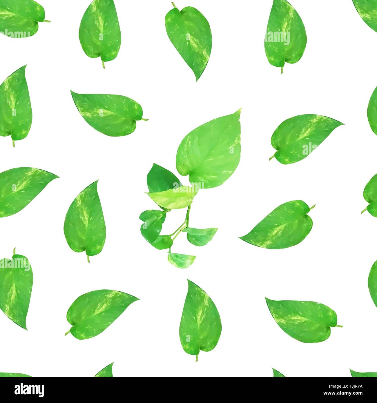 Vector seamless pattern. Green leaf texture pattern Stock Vector