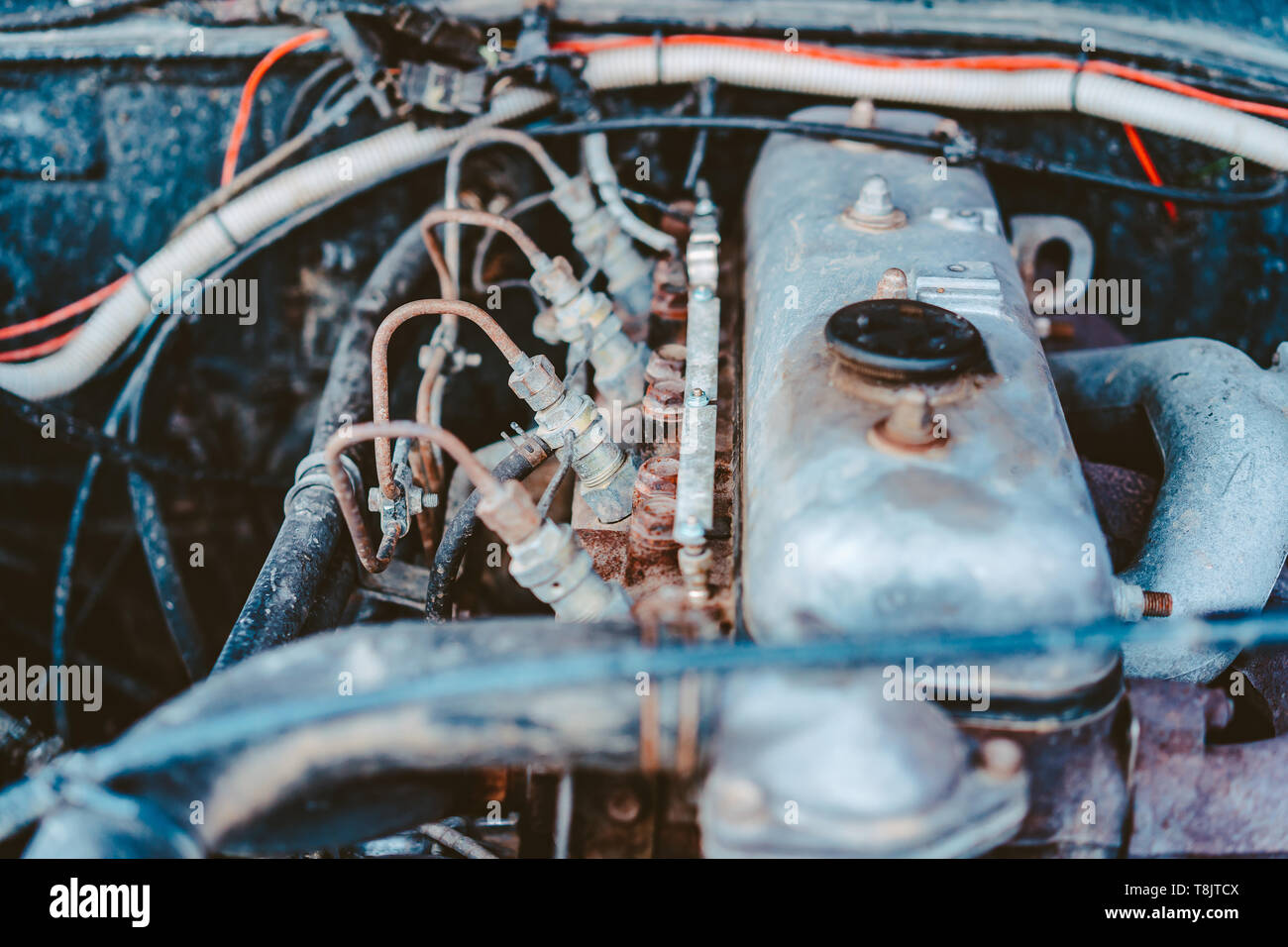 Rustic Car Engine Old off-road car engine with a close view Stock Photo - Alamy