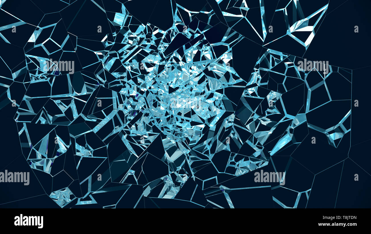 3d Illustration Cracked Glass Wall Place For Your Banner