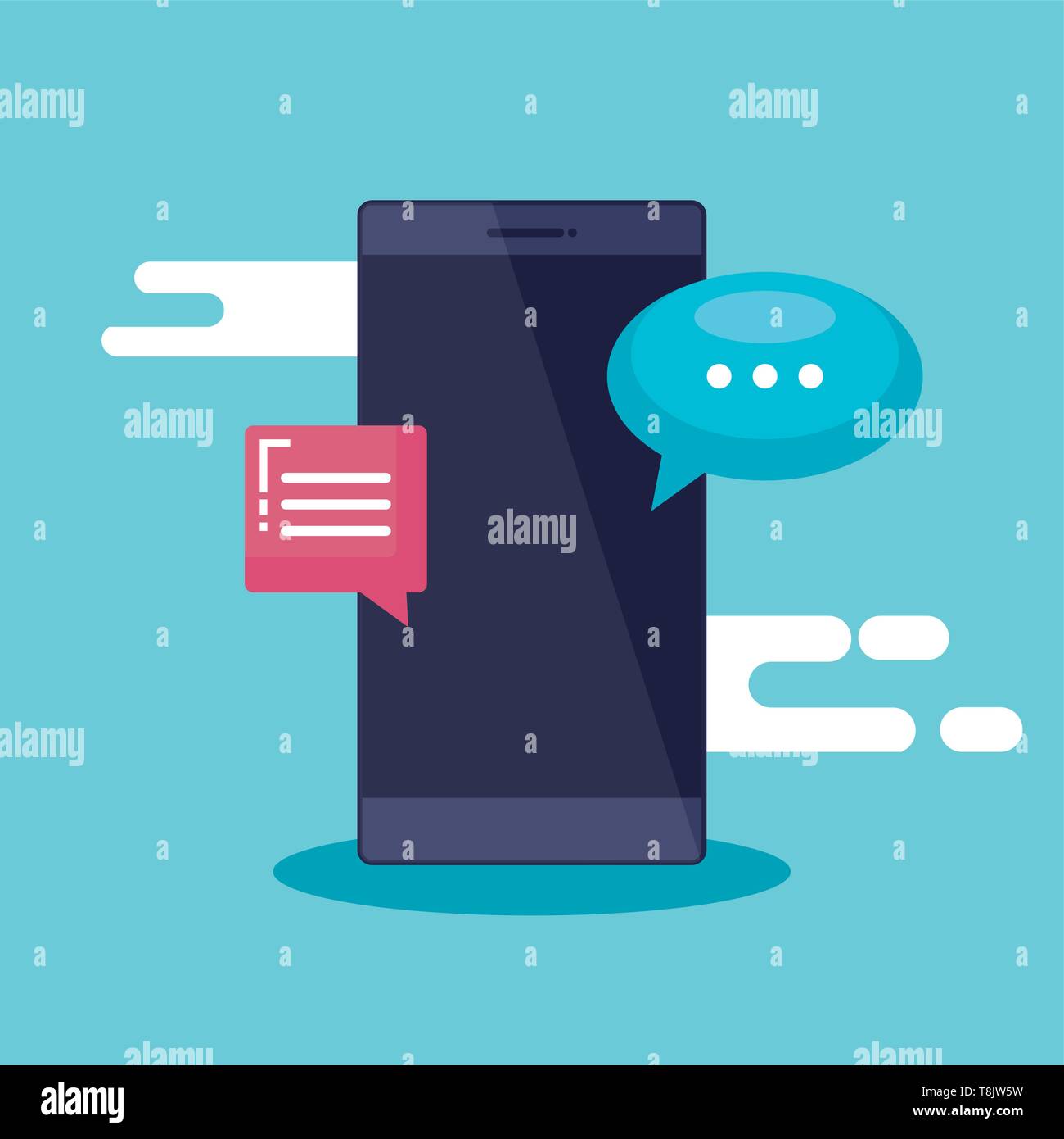 smartphone technology with chat bubble information Stock Vector Image ...