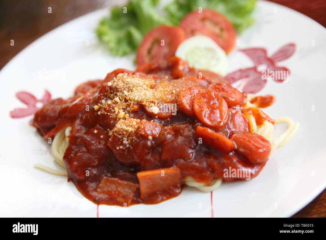 Spaghetti with tomato sauce Stock Photo - Alamy