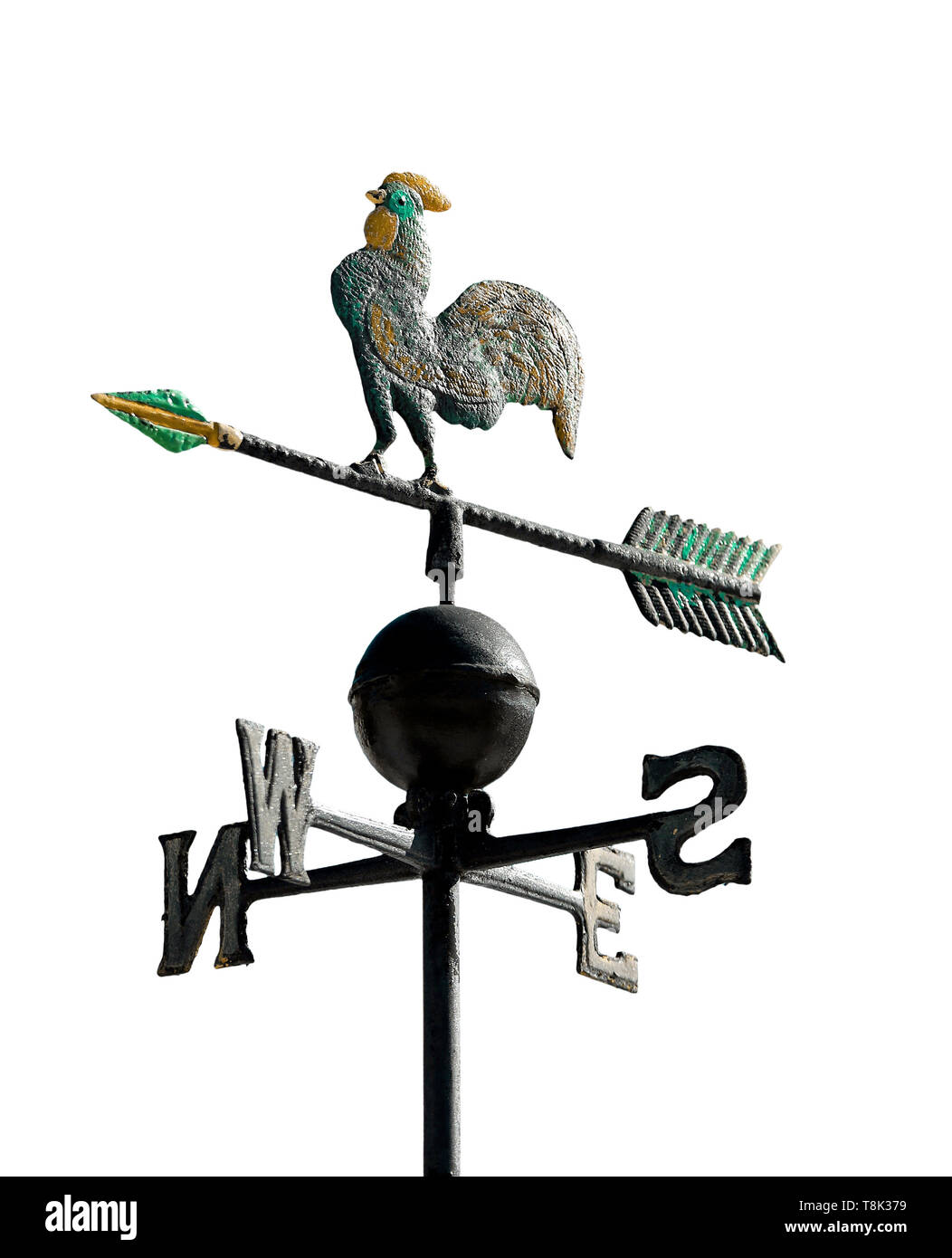 weathervane to indicate the wind direction on white background Stock