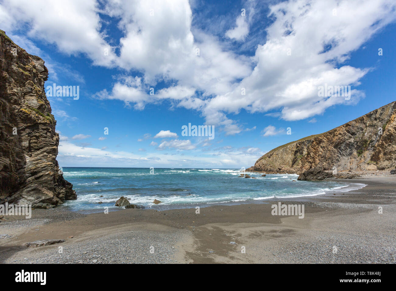 Playa de Bozo, Busto, Asturias, Spain Stock Photo