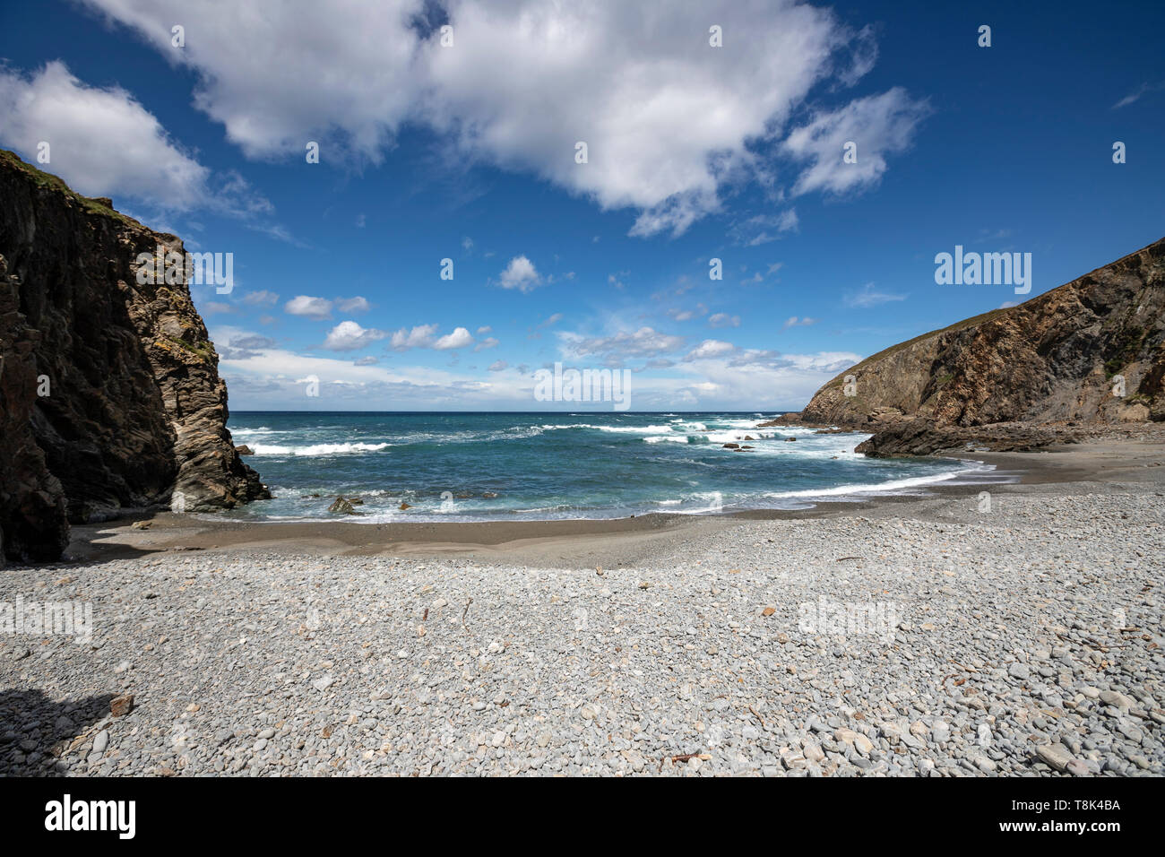 Playa de Bozo, Busto, Asturias, Spain Stock Photo
