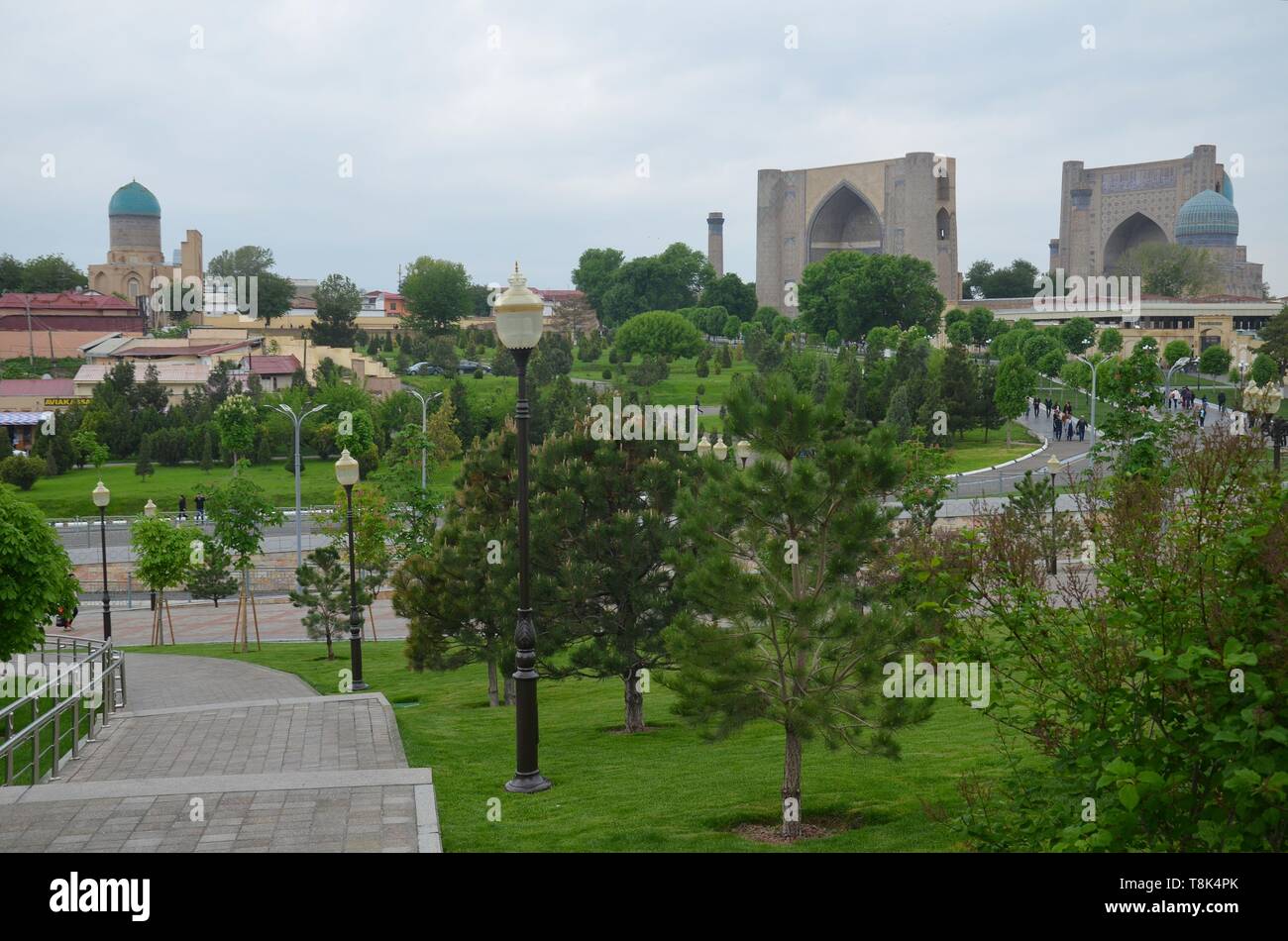 Samarkand, UNESCO Weltkulturerbe in Usbekistan: der Bibi Xanum Moscheen- und Mausoleumskomplex Stock Photo