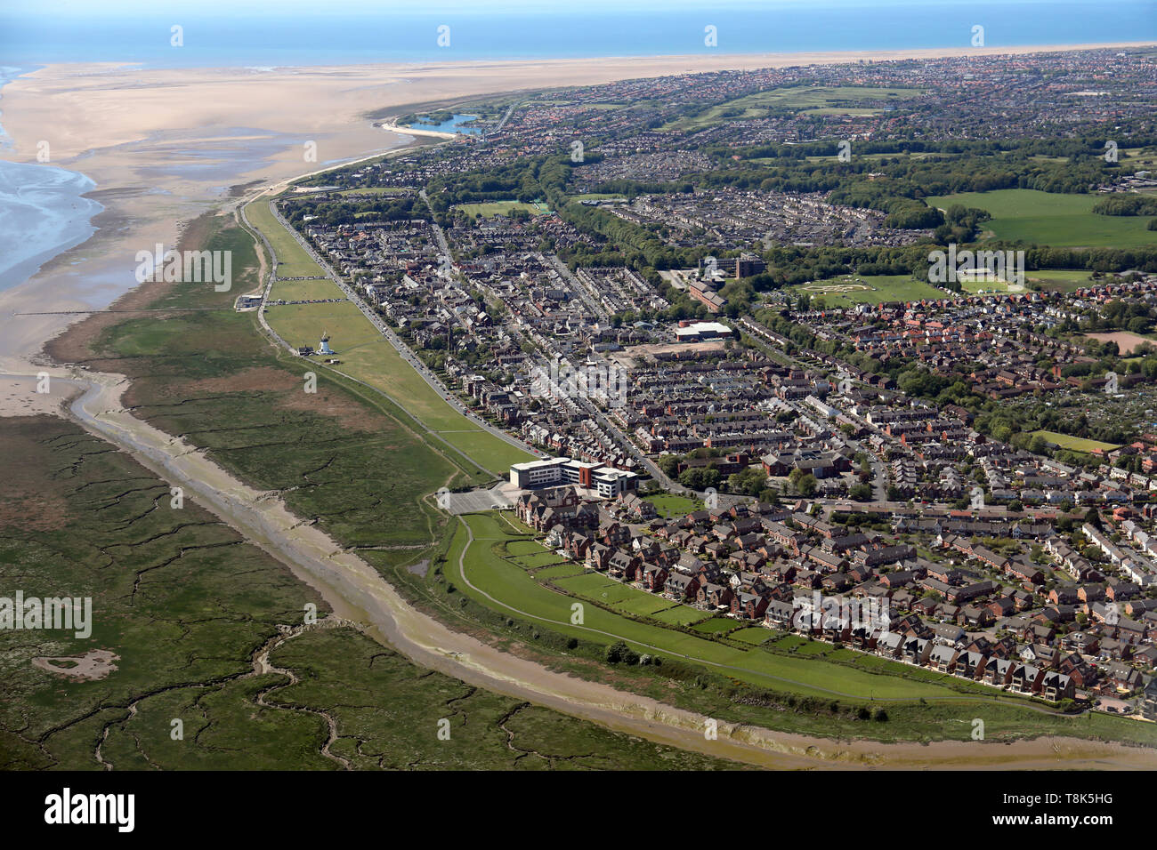 aerial view of Lytham & Lytham St Annes, a seaside resort on the Lancashire coast Stock Photo