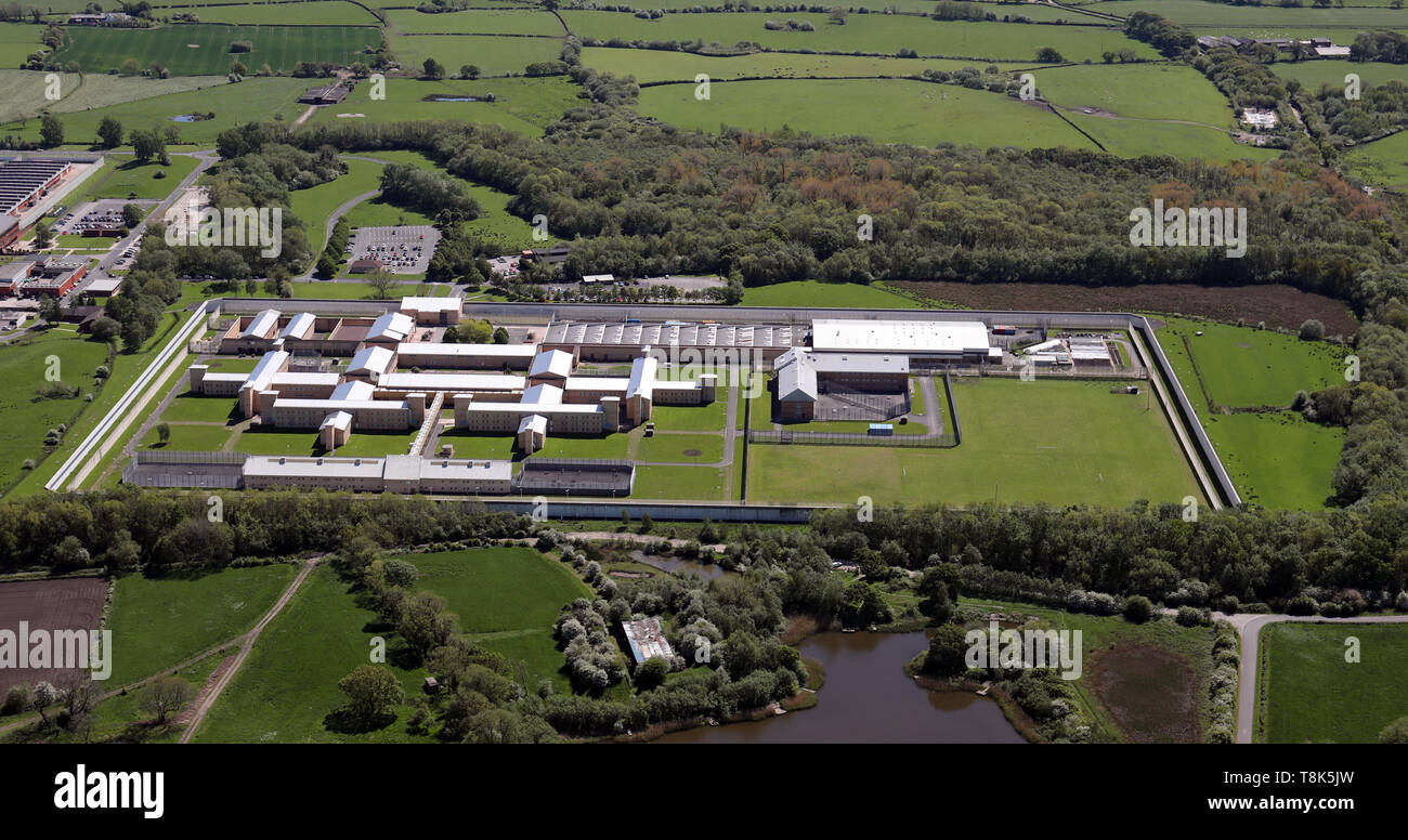 aerial view of HMP Garth near Preston, Lancashire Stock Photo