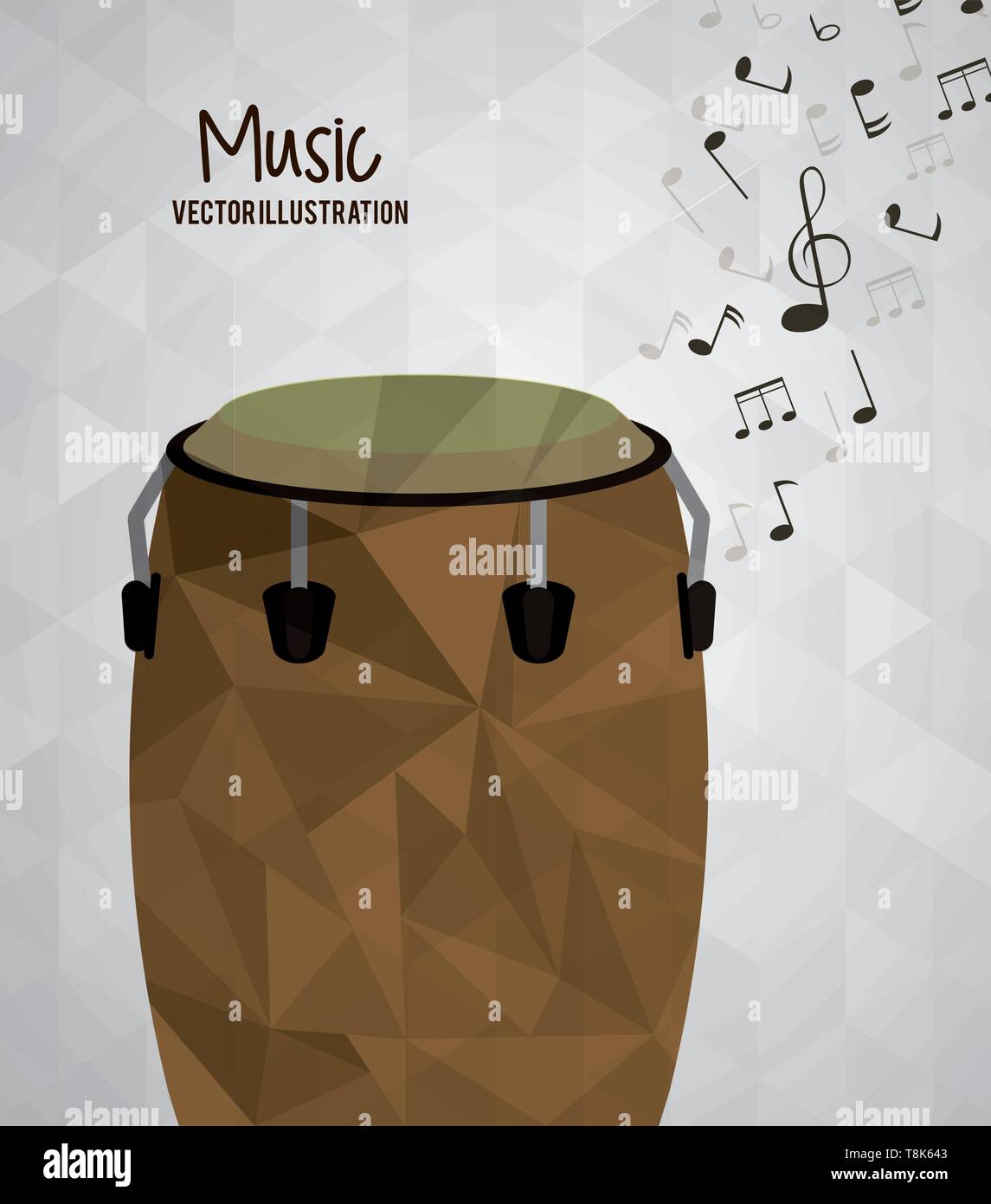 Low Poly instrument design Stock Vector