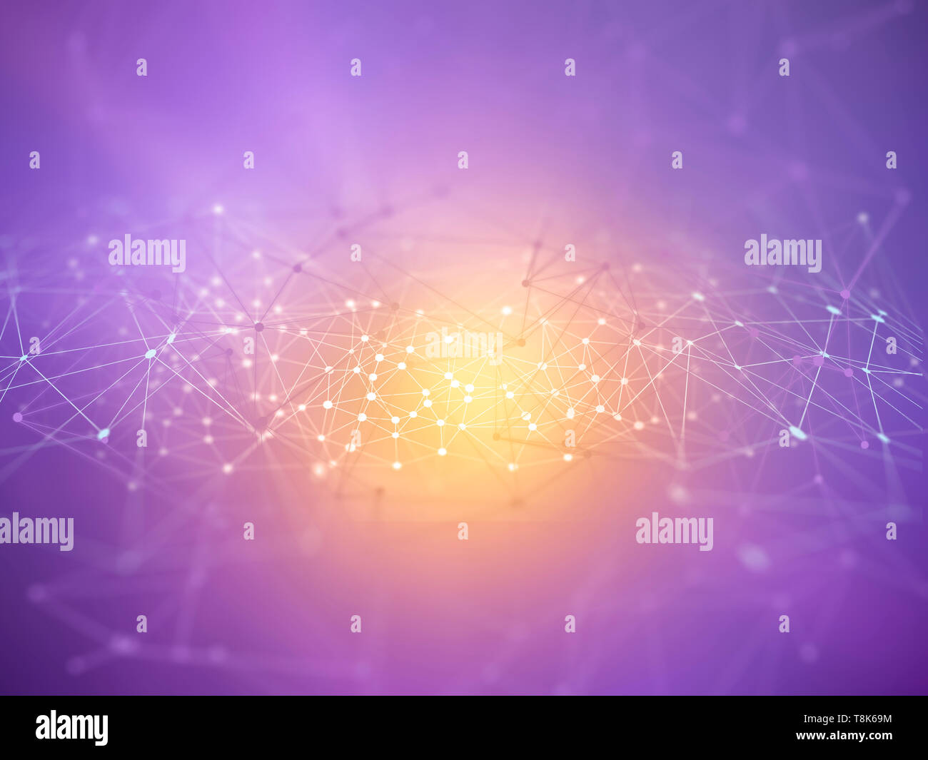Modern technology background of connecting lines and dots Stock Photo