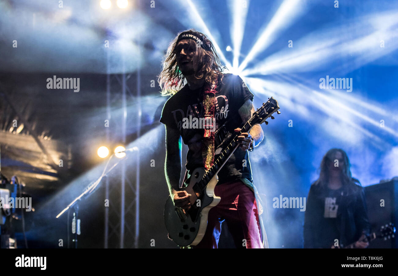 The Darkness headlining Saturday night at Teddy Rocks festival 2019 - fighting children's cancer with rock! Stock Photo