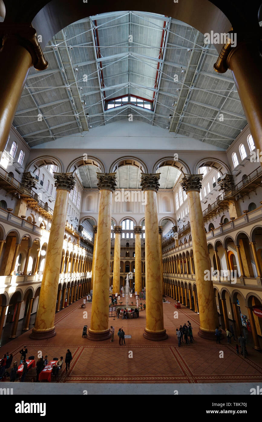 The interior view of the Great Hall of National Building Museum ...